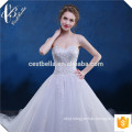 Latest Design Gorgeous Luxury White Lace Fabric Appliqued Wedding Gown Strapless Alibaba Sweetheart Beautiful Wedding Dress